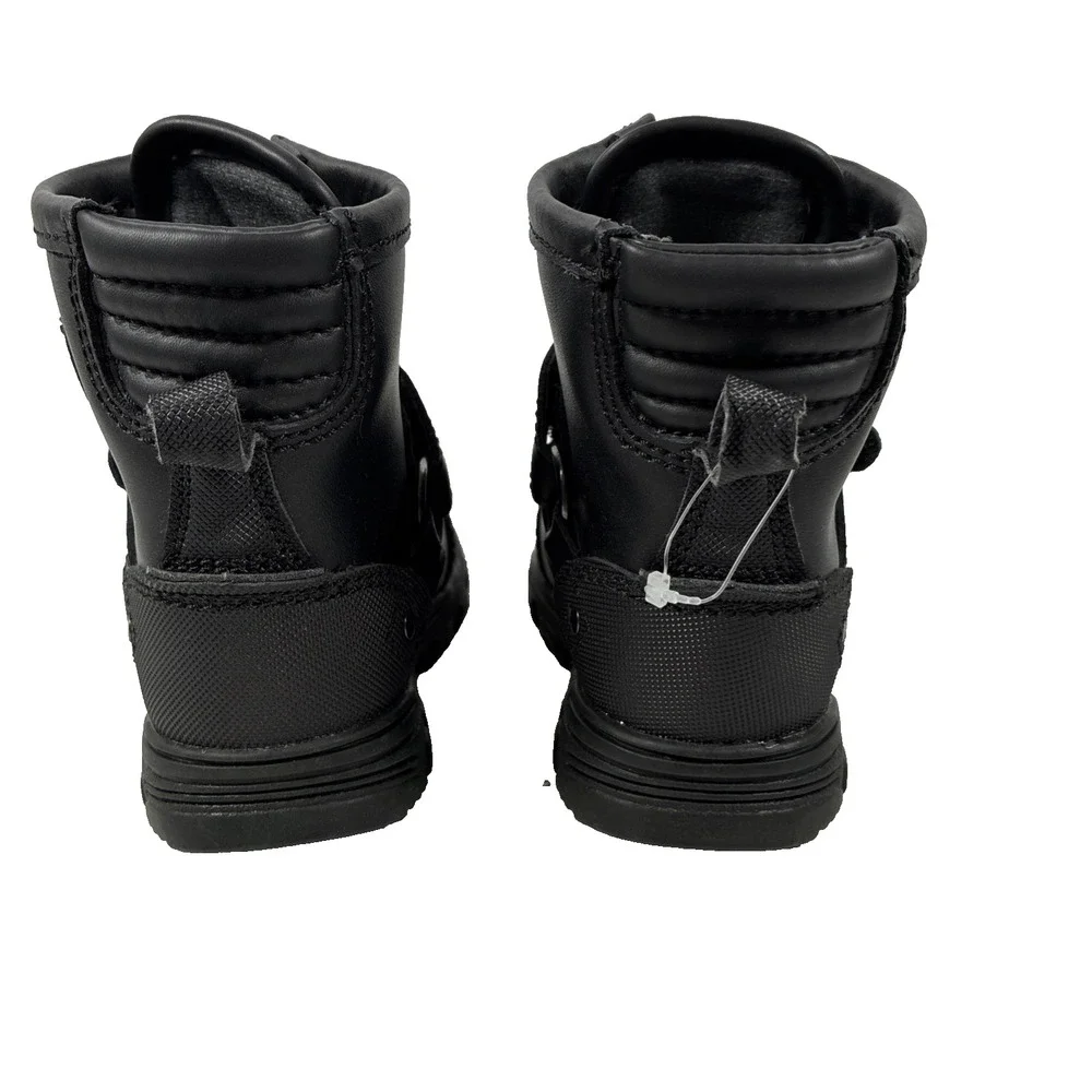 Polo Ralph Lauren Ranger Hi II Black Gray Boots Buckle Boys Youth US Size 6 NWOB